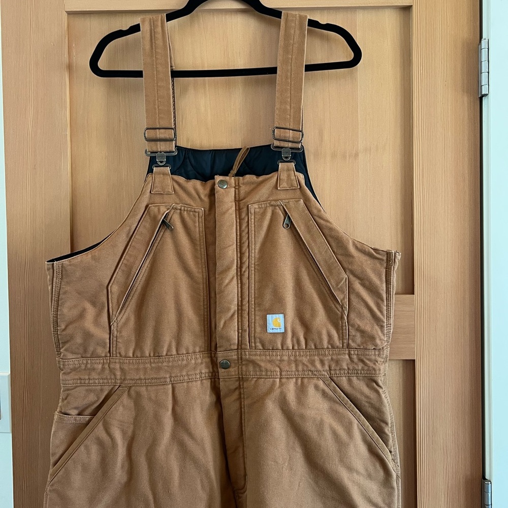 🦬 Carhartt Tan Quilted Overalls - Insulated- NEW 🦬